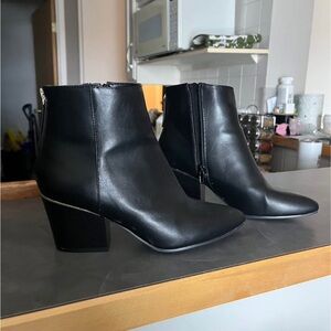 Black Leather Ankle Boots
